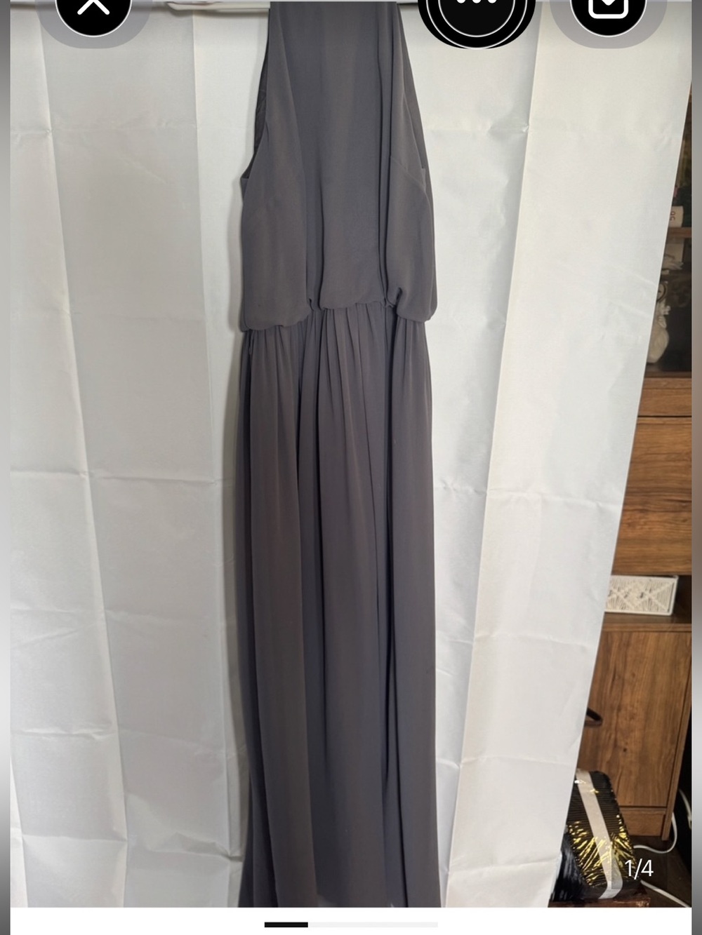 Donna Morgan Charcoal Gray Maxi Dress – US 4 / UK 8